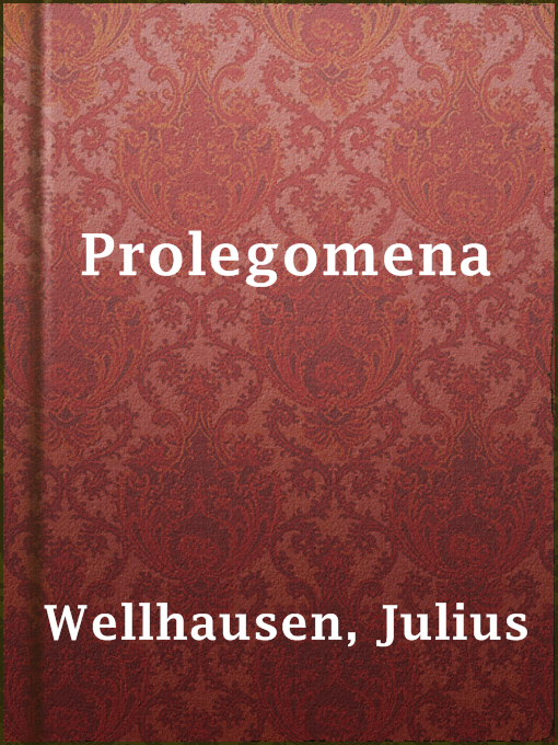 Title details for Prolegomena by Julius Wellhausen - Available
